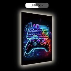 Ultimate RGB Gaming Setup Peripherals LED Wall Decor | Keyboard & Mouse Light Up Art DLPG003
