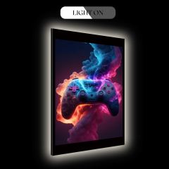 Cosmic Nebula Game Controller LED Glowing Art | Galaxy Smoke Effect Gamer Decoration DLPG004