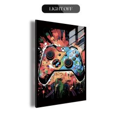 Chromatic Paint Splatter Controller | Abstract Gamer LED Wall Art DLPG009