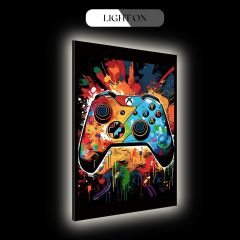 Chromatic Paint Splatter Controller | Abstract Gamer LED Wall Art DLPG009