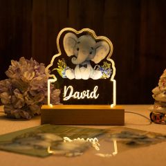 Custom LED Elephant Baby Night Light, Baby Birth Gifts