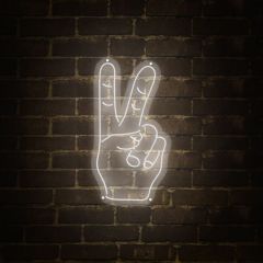 Aesthetic Peace Sign Hand Gesture LED Neon Light Decor DLNW007