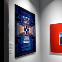Blue Geometric Maze Lighted Acrylic Framed Wall Art DLP104