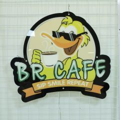 "BR Cafe" Cheerful Duck Custom LED Acylic Sign for Coffee Shops DLLS005