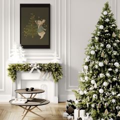Bunnies on the Christmas Tree Lighted Acrylic Wall Art DLF104
