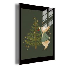 Bunnies on the Christmas Tree Lighted Acrylic Wall Art DLF104