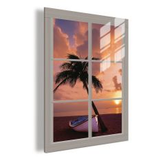 Fake Window View Coastal Radiance Lighted Acrylic Wall Art DLP225