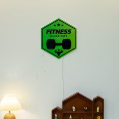"Fitness Warriors" Hexagon LED Sign for Gym DLLS008