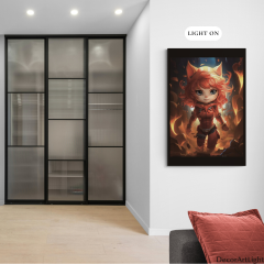 Flame Kitten Anime  Lighted Acrylic Wall Art DLP911