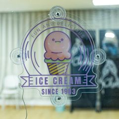 "Fun & Delicious Since 1983" Custom Ice Cream Shop LED Acrylic Sign DLLS011
