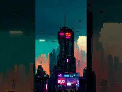Grand Futuristic Sci-Fi Megacity Vista HD Mobile Lock Screen MWPL009