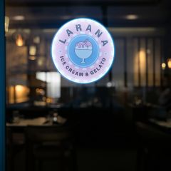 Custom Ice Cream & Gelato Parlor Circular LED Logo Sign DLLS009