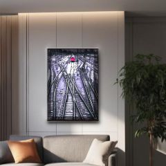 Industrial Track Luminous Acrylic Living Room Wall Art DLP102