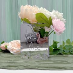 Custom LED Acrylic Table Number Sign with Vase for Wedding & Event Centerpieces DLZX005
