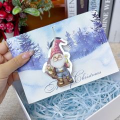 LED Light-Up Christmas Gnome Greeting Card - Bulk Festive Holiday Cards with Illuminated Gnome DLCC005