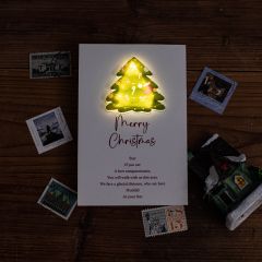 Elegant LED Christmas Tree Card - Glowing Festive Design with Poetic Message DLCC008