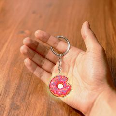 LED Light-Up Donut Pendant - Novelty Foodie Keychain & Bag Charm DLPJ004