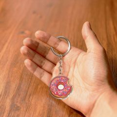 LED Light-Up Donut Pendant - Novelty Foodie Keychain & Bag Charm DLPJ004