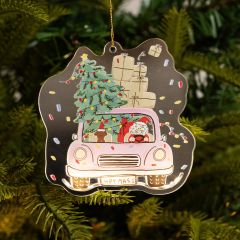 LED Light-Up Santa's Festive Ride Christmas Ornament DLGS47