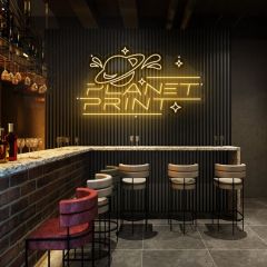 Planet Print Saturn Celestial Neon Sign for Modern Wall Art DLNW004