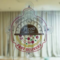 "Premium Pizza Fast Delivery" Ornate LED Sign for Restaurants DLLS010