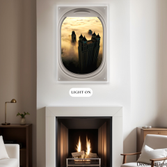 skyscrapers-in-the-mist-from-an-airplane-window-lighted-acrylic-wall-art-dlp604

