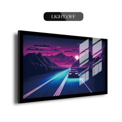 Synthwave Outrun Highway Drive LED Luminous Acrylic Wall Art DLPG014