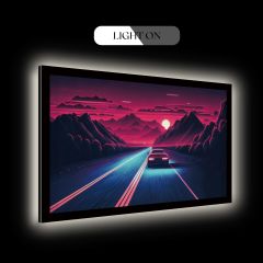 Synthwave Outrun Highway Drive LED Luminous Acrylic Wall Art DLPG014