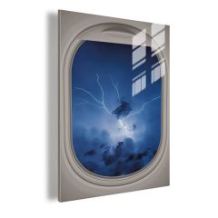 Thunderstorm View from an Airplane Window Lighted Acrylic Wall Art DLP603