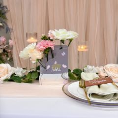 Custom Wedding Table Number LED Light-Up Centerpiece Vase DLZX003