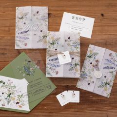 Wildflower Garden NFC Wax Seal Wedding Invitation DNFI008