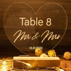 Illuminated Acrylic Table Number Sign YKTG01