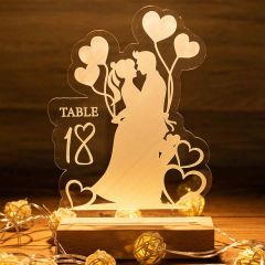 Illuminated Acrylic Table Number Sign YKTG09