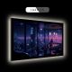 Modern Cyberpunk Sci-Fi Restaurant Night View LED Light-Up Wall Art DLP823