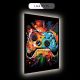 Chromatic Paint Splatter Controller | Abstract Gamer LED Wall Art DLPG009