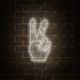 Aesthetic Peace Sign Hand Gesture LED Neon Light Decor DLNW007