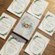 Botanical Gold Frame NFC Wax Seal Wedding Invitation DNFI004