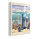 Customizable Cartoon Chicago Skyline Wall Art & Desk Decor - LED Illuminated Soft Color Cityscape Design DLPW04