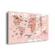 Customizable Cartoon World Map Wall Art & Desk Decor - LED Illuminated Animal Illustration Design DLPW01