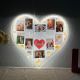 Enchanting Heart-Shaped Family LED Photo Collage Sign DLPS006