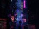 Cyberpunk Rainy Night Neon Street Lonely Walker HD Mobile Lock Screen MWPL008