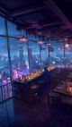 cyberpunk-cozy-high-altitude-restaurant-mobile-wallpaper-mwpg003

