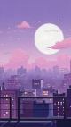 dreamy-purple-moon-city-aesthetic-mobile-wallpaper-mwpg038