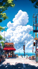 summer-sea-clouds-ghibli-style-aesthetic-mobile-wallpaper-mwpg047
