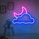 Cloud and Moon Neon Light Wall Decor & Party Decoration