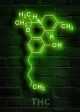 THC Molecule Neon Sign for Gamer Room Decor
