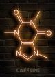 Caffeine Molecule Sign for Room Decor