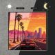 Pixel Art City Skyline Sunset Pink Orange Sky Palm Trees Light Box DLPDG072