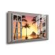 Fake Window View Sunset Paradise Lighted Acrylic Wall Art DLP221