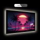 Synthwave Neon Sunset Beach LED Luminous Acrylic Wall Art DLPG010